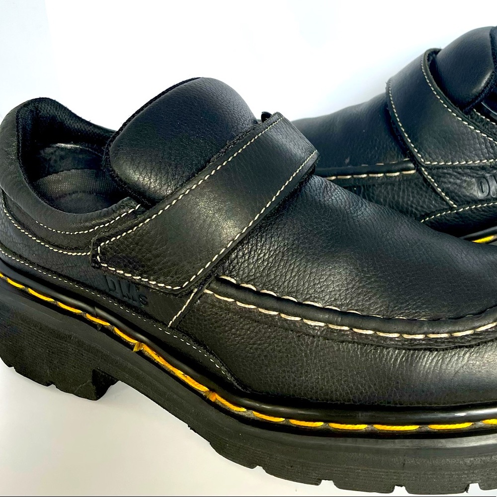 Dr. Marten’s Womens Black Leather Chunky Heel Monkstrap Loafer Size 8